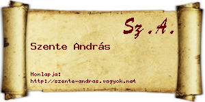 Szente András névjegykártya